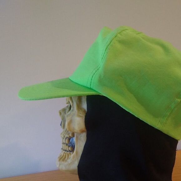 Vintage 90s Neon Green Blank Snap Back Hat - Picture 3 of 7